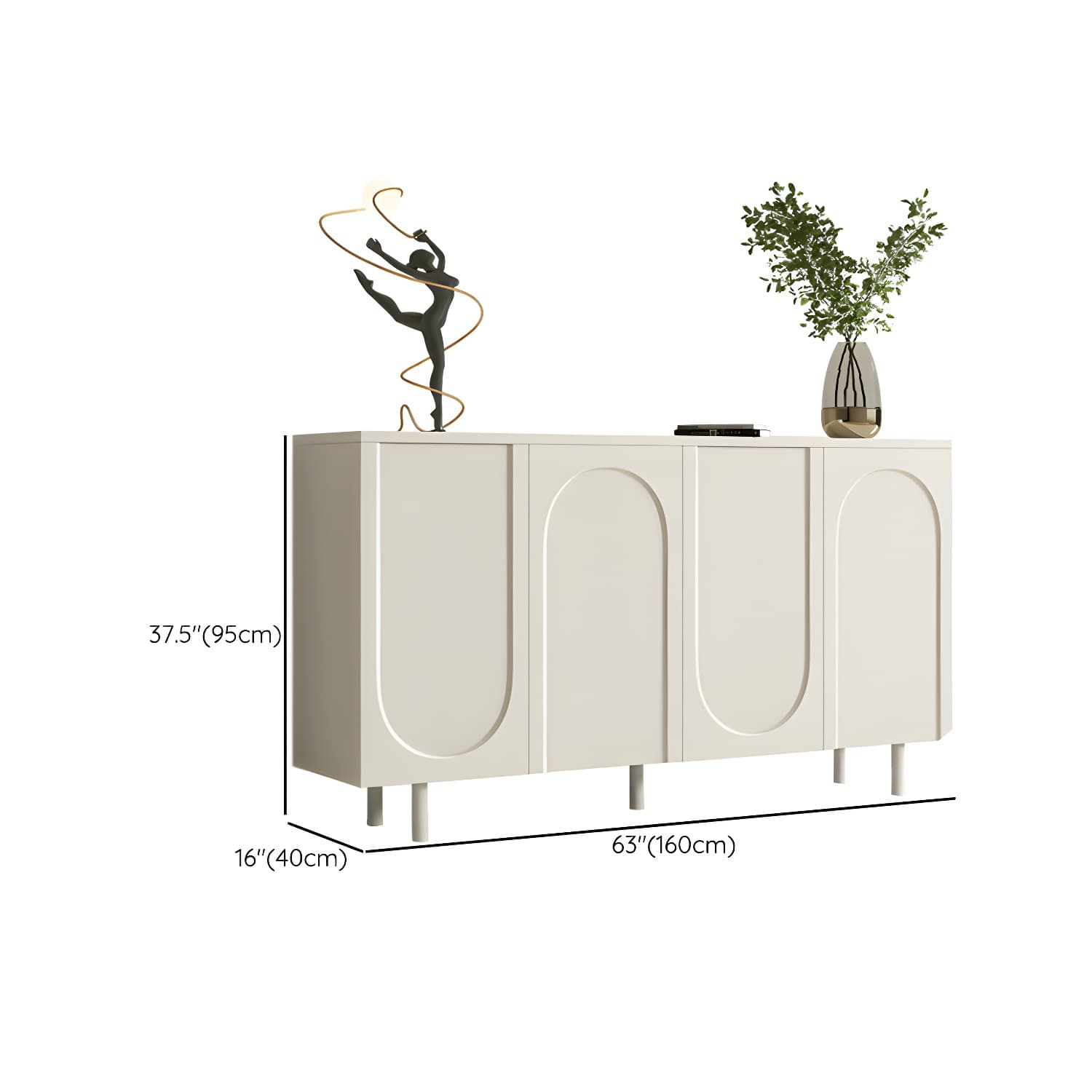 Modern Living Room Manufactured Wood Buffet Sideboard in White thumbnail 19