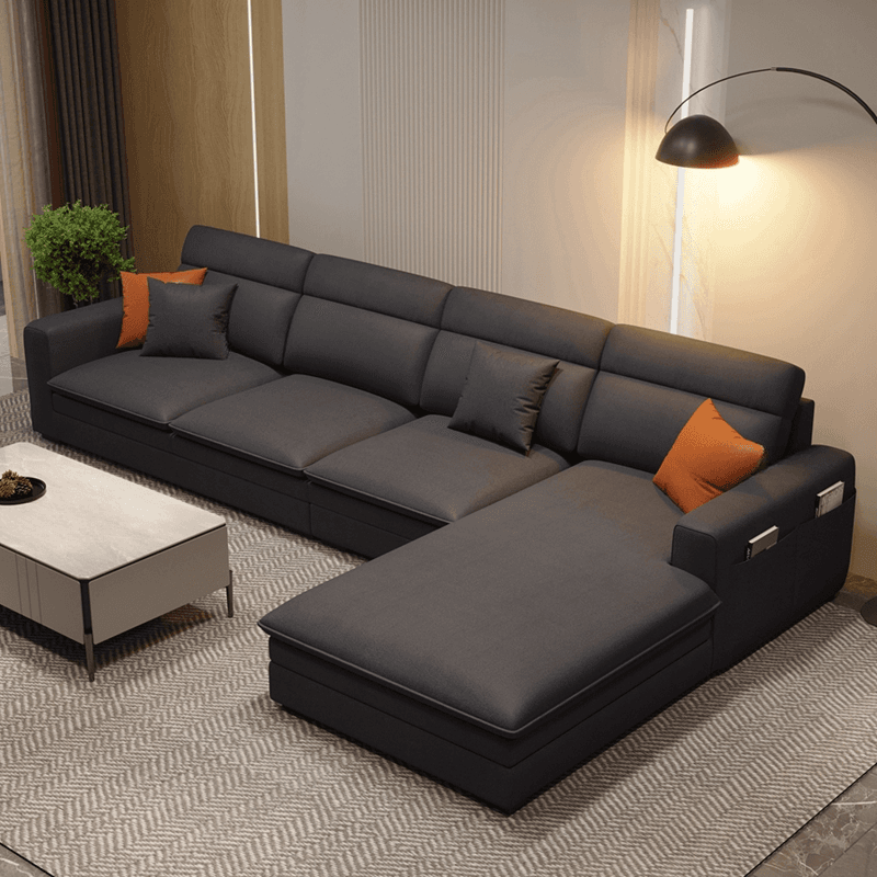 L-Shape/Straight Natural Wood Sofa Chaise/Sofa Couch with Concealed Support thumbnail 11