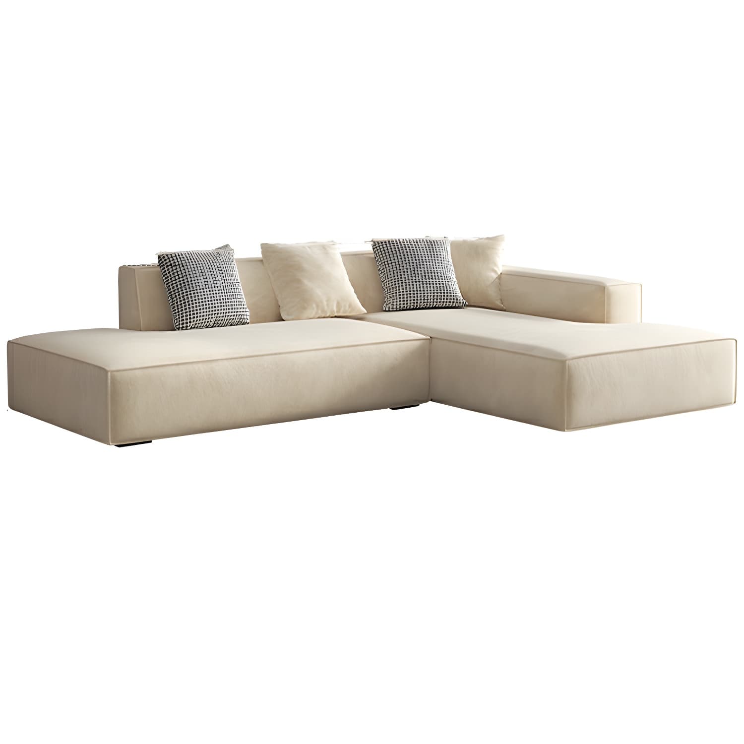 Elegant Sectional with Synthetic Upholstery in Moderate-Gray Tone and Built-in Charging Ports thumbnail 5