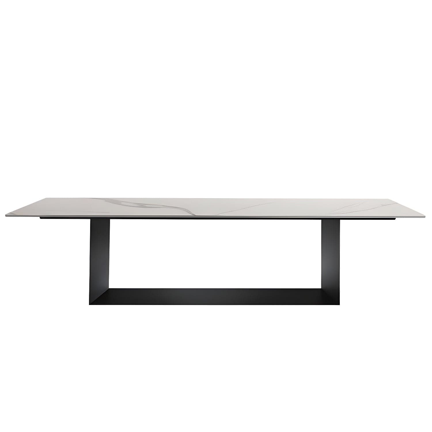 Rectangular Sintered Stone Dining Table Modern Furniture with Steel Base for Home thumbnail 3