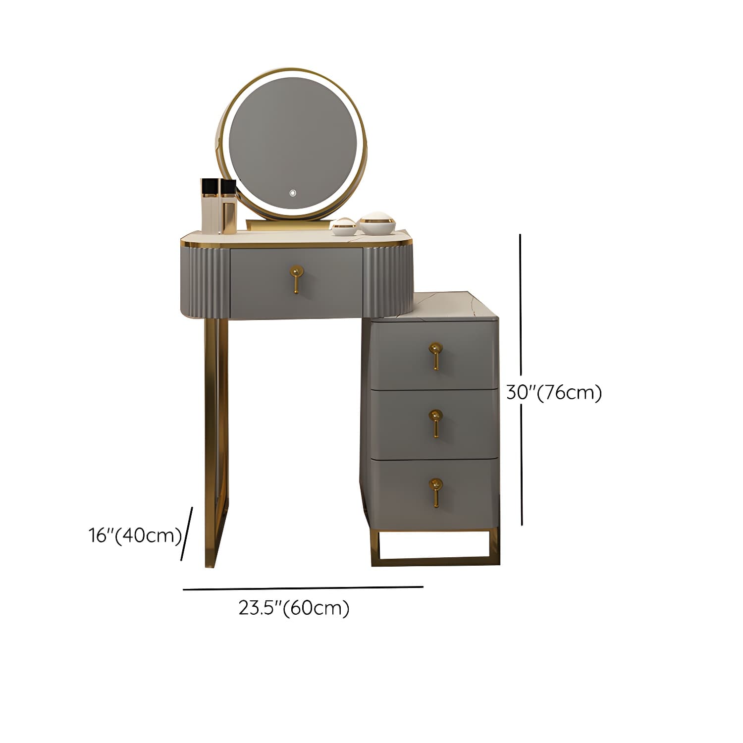 Contemporary Makeup Vanity Desk Table 29.9" H Bedroom Makeup Counter thumbnail 23