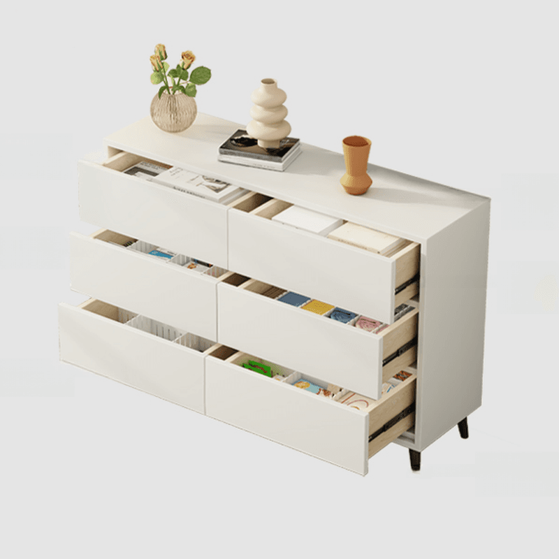 White Simple Raw Wood Console Dresser/Lingerie Chest/Bachelor Chest with 6/4/8 Drawers in Horizontal/Vertical Orientation thumbnail 2