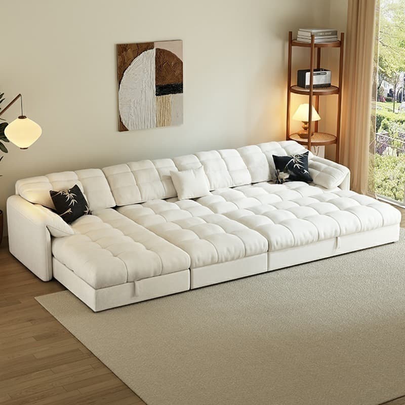 L-Shape/Straight Expandable Tufted Left Hand Facing/Horizontal Sofa Recliner/Sofa Couch with Concealed Support & Hidden Storage thumbnail 9