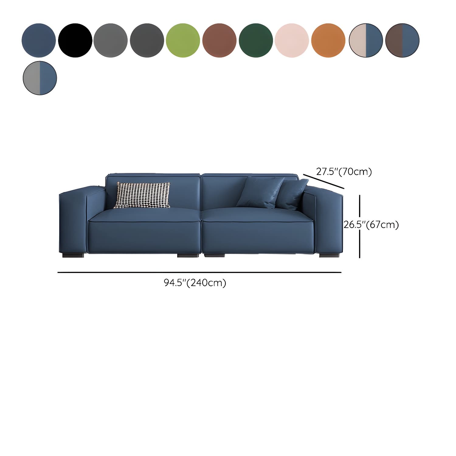 Extra Long Modern Wood Sofa with Stain Resistant Fabric and Seat for 5 People thumbnail 29