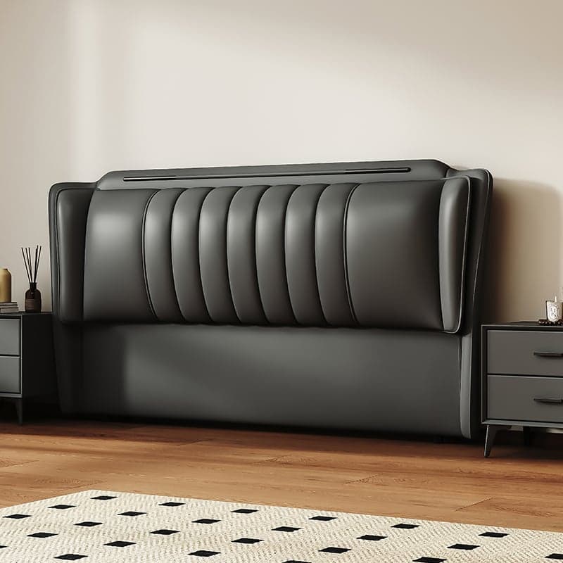 Modish Style Panel Headboard in Timber with No Distressing, Rectangle Shape for King/Queen/Full Bed, Featuring Sponge Upholstery and Standard Height thumbnail 2