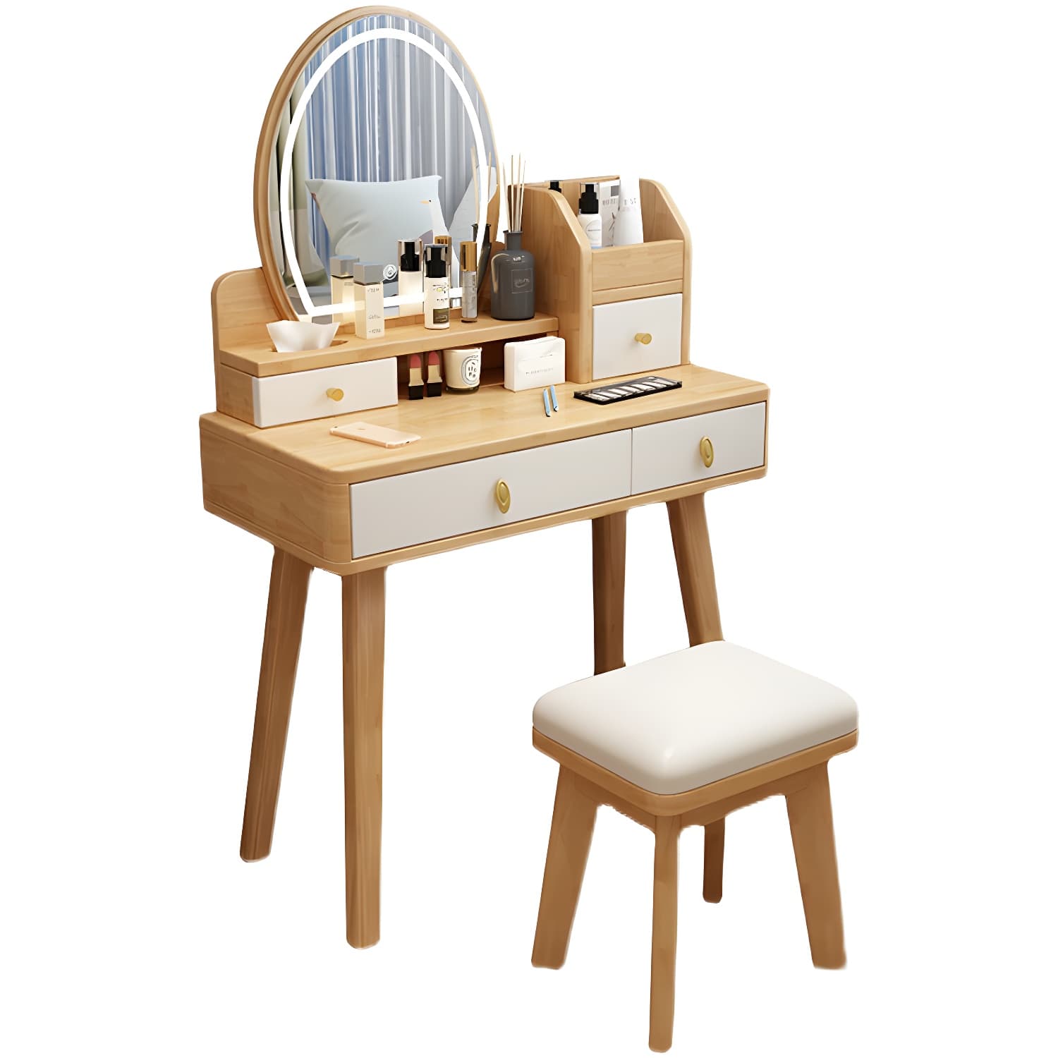Traditions Dressing Table Bedroom Solid Wood with Drawer Mirror Make-up Vanity thumbnail 10
