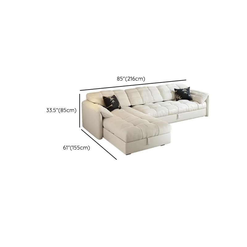 L-Shape/Straight White Sofa/Sofa Recliner with Under-seat Storage and Left/Horizontal Orientation thumbnail 8