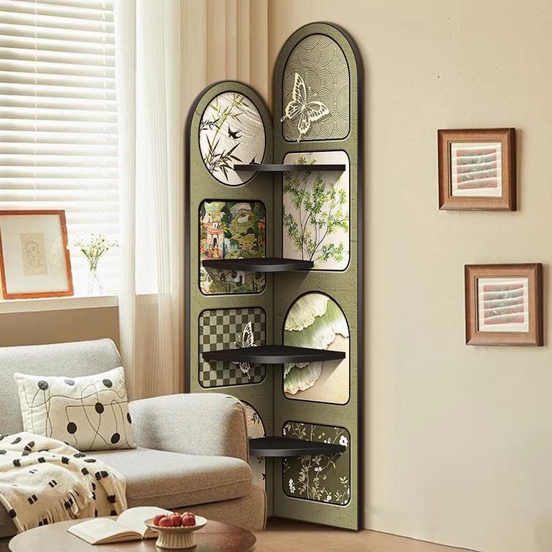 Modern Simple Style Nook Decorative Cabinet with 3/4 Exterior Shelves, Lumber Countertop in Midnight Black thumbnail 6
