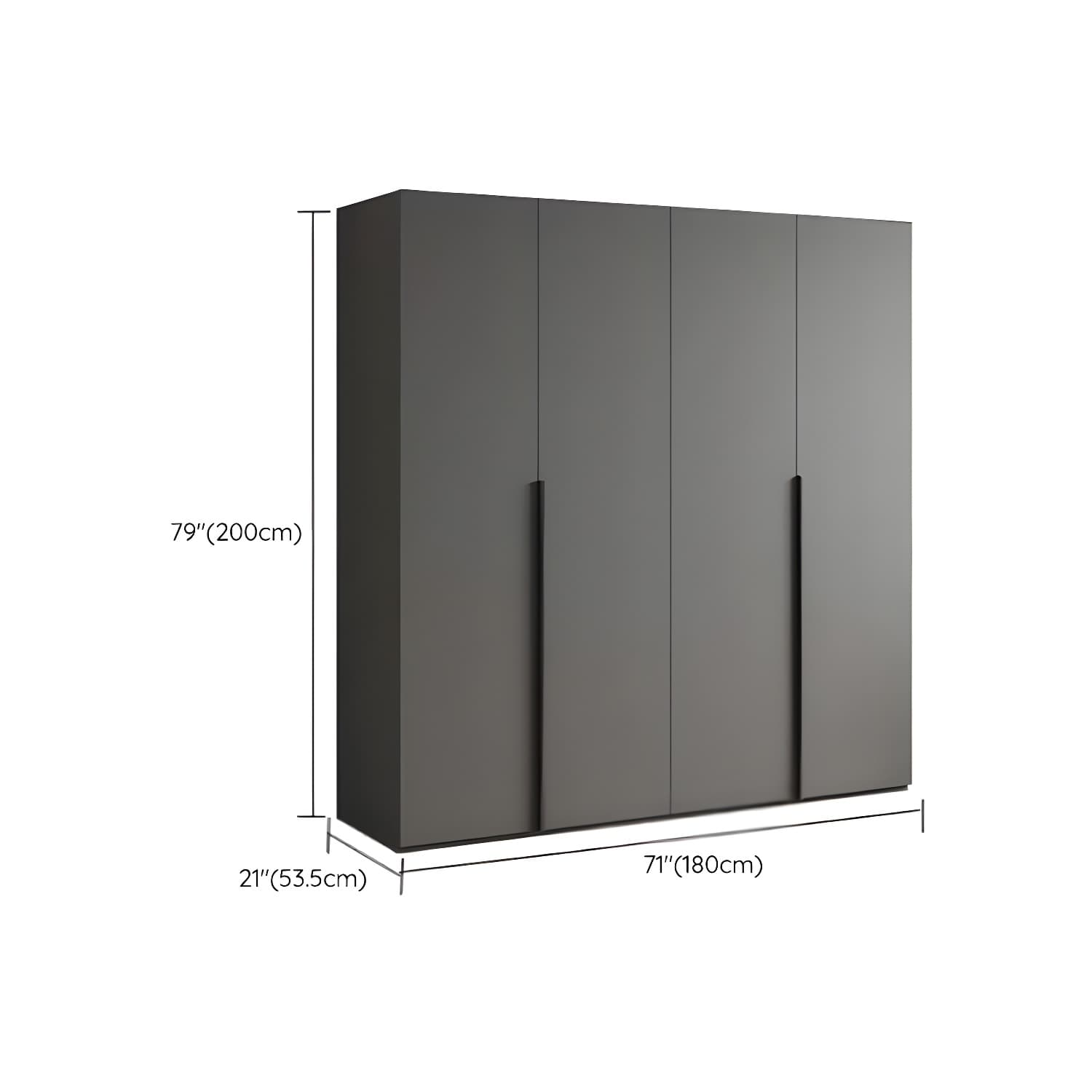 Modern Grey Wood Wardrobe Armoire with Drawers & Shelves for Ample Storage thumbnail 27