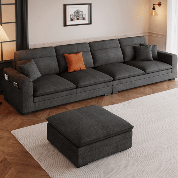 L-Shape/Straight Sofa Recliner/Sofa Couch with Concealed Support and Pine Wood Frame thumbnail 14
