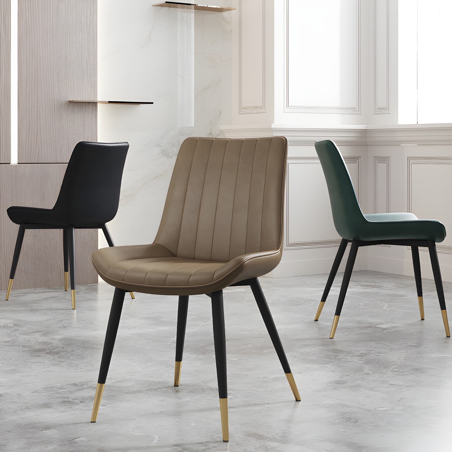 Scandinavian Study Room Leather Side Chair Matte Finish Parsons Dining Chairs thumbnail 19