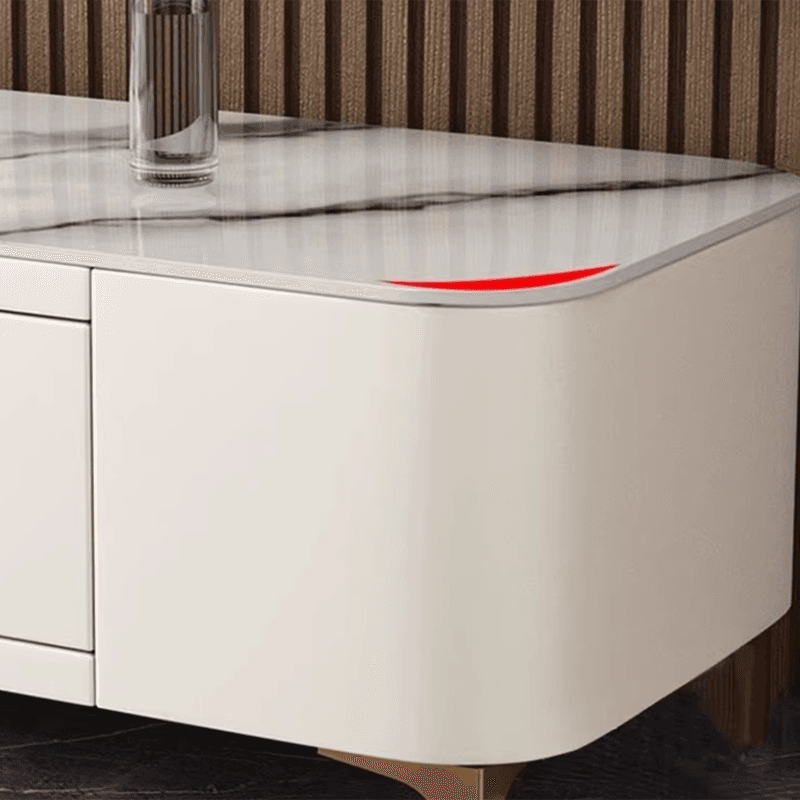 Luxurious Rectangular Glass TV Stand with Storage Drawers, 11.8"W x 15.4"H thumbnail 11