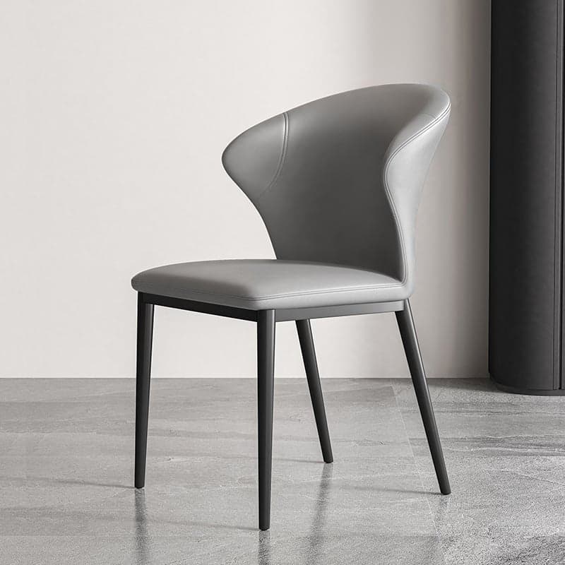 Modish Side Chair with Wing Chair Back, Padded Upholstery, Midnight Black Metal Legs thumbnail 9