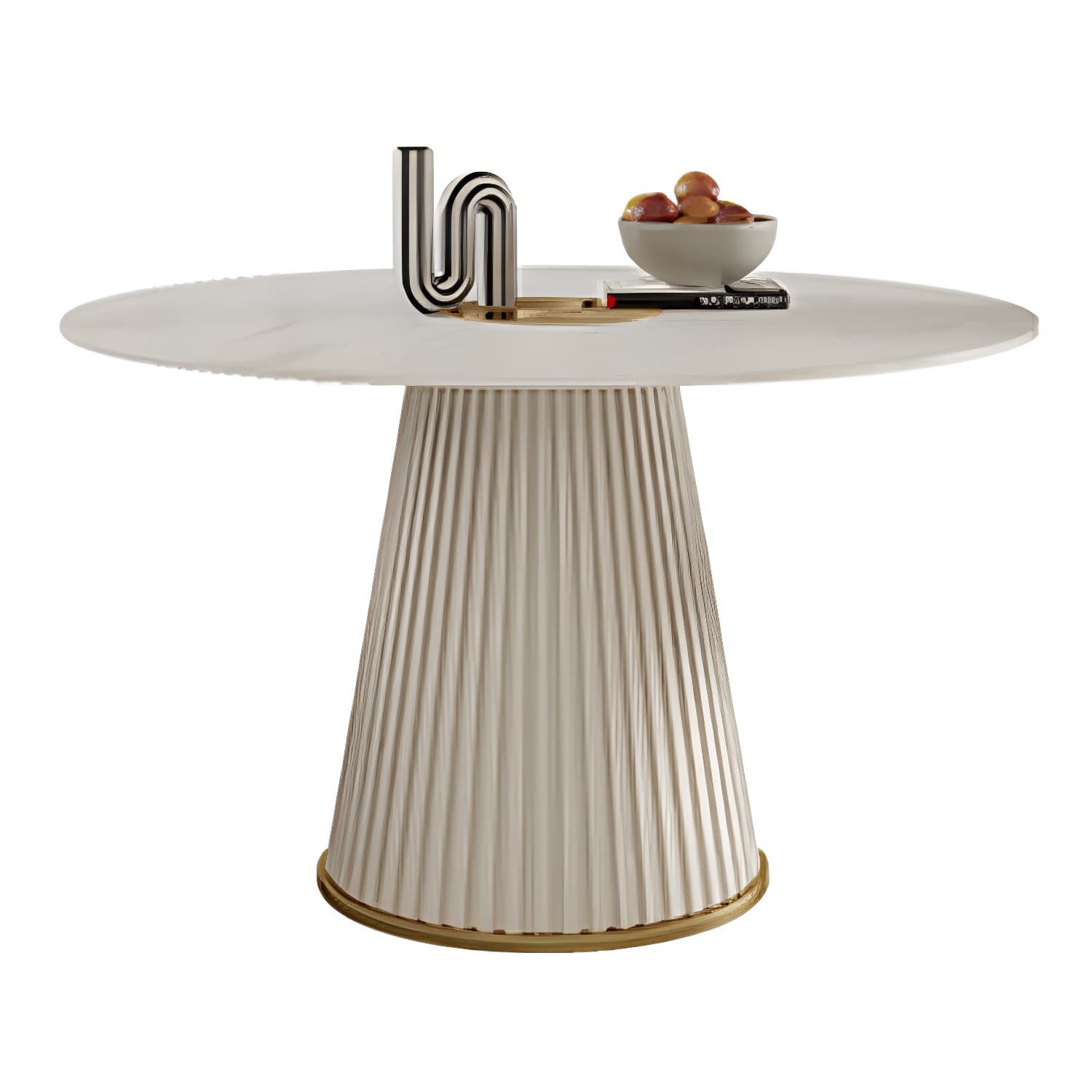 Modern Pedestal Table Steel Base Round Dining Table for Home Kitchen thumbnail 7