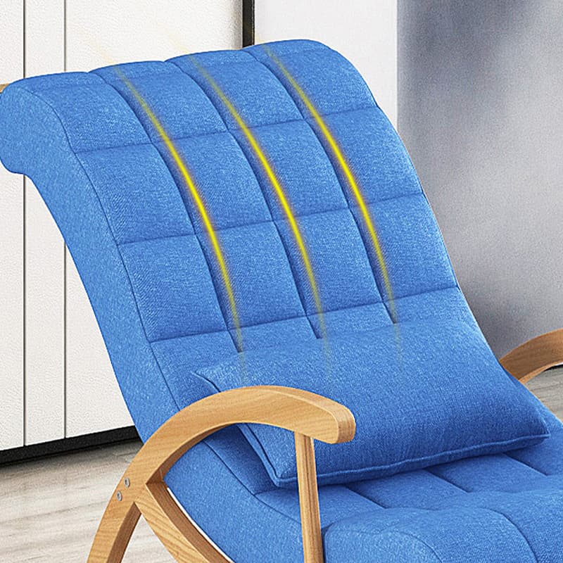 Stylish Contemporary Fabric Rocking Chair with Natural Wood Legs thumbnail 17