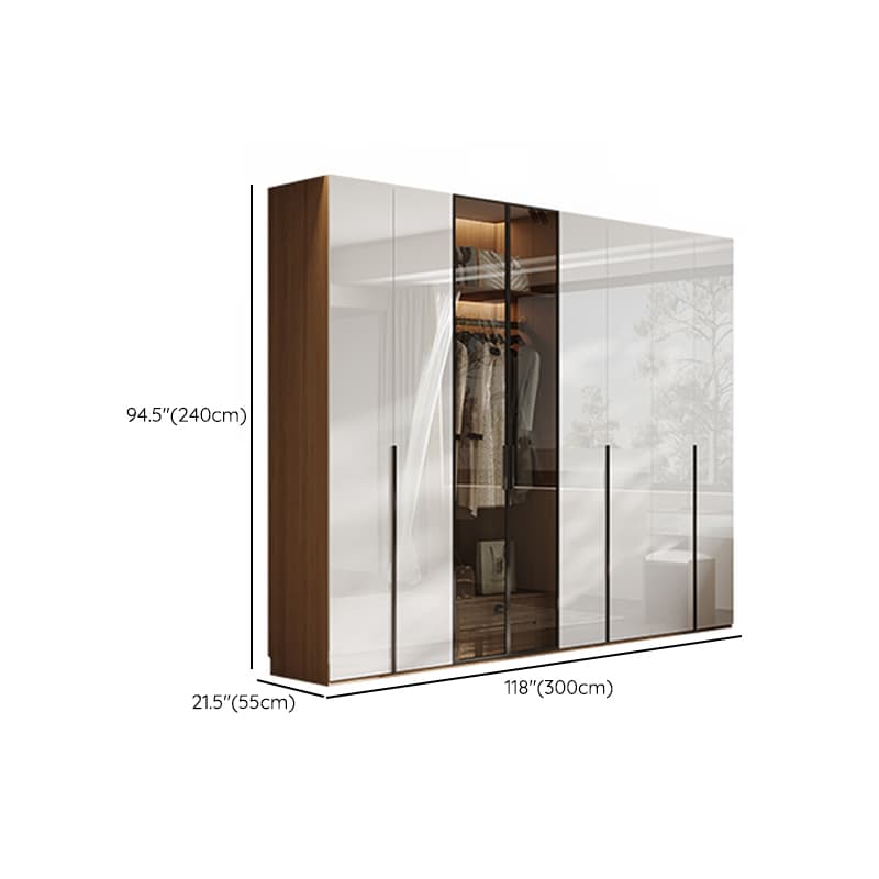 Casual White Lumber Wardrobe Closet with Soft Close Drawer, Door, Interior Shelves, and Clothing Rod thumbnail 33