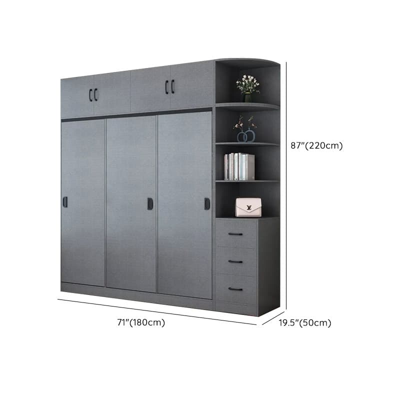 Dove Grey Modern Timber Wardrobe with Self-supporting Design, Soft Close Features, and Clothing Rod thumbnail 21