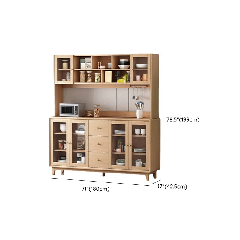 Unfinished Color Microwave Shelf Cabinet with Stemware Stand, Self-supporting in Culinary Space, Flooring Design, Kitchen Appliance Organizer, and Worktop Countertop thumbnail 19