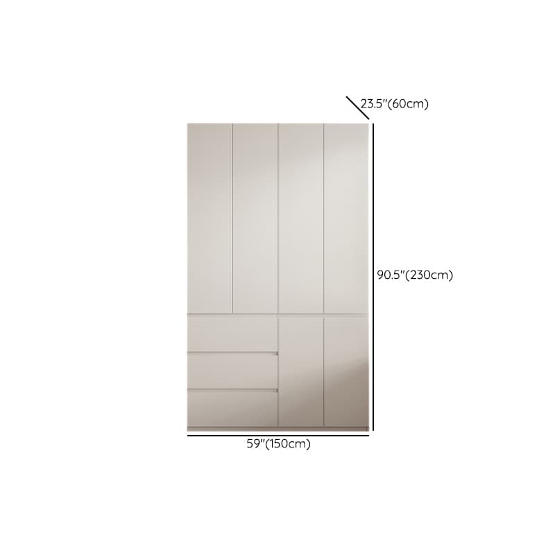 White Modish Manufactured Wood Armoire Cabinet with Soft Close Drawer, Soft Close Door, Interior Shelves, and Clothing Rod thumbnail 22