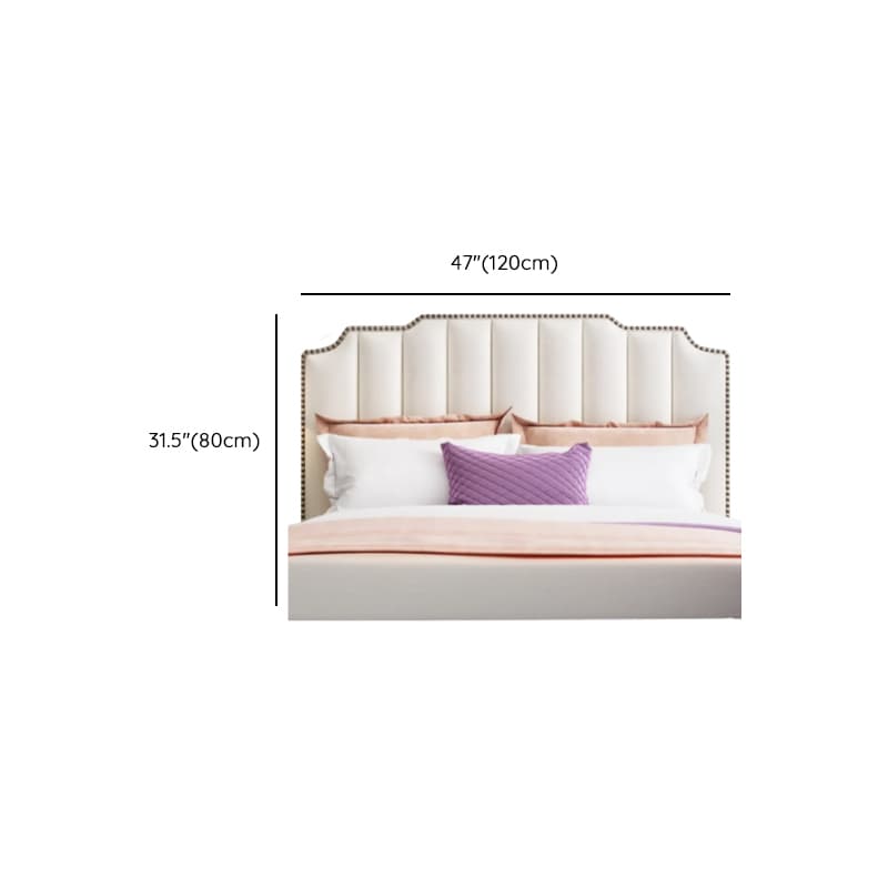 No Distressing Twin XL/Full/Queen Panel Headboard with Nailhead Border, Portman Shape, Sponge Fill, Wall Mounted, Low Height thumbnail 10