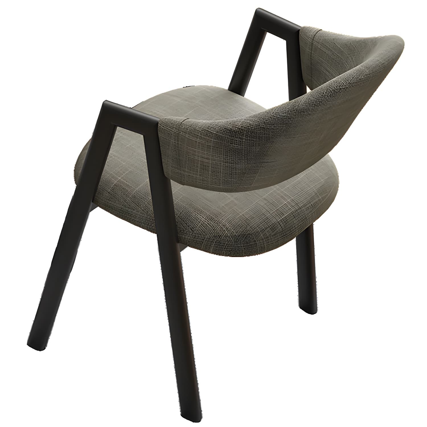 Modern Style Iron Arm Chair Open Back Dining Side Chair with Upholstered thumbnail 6