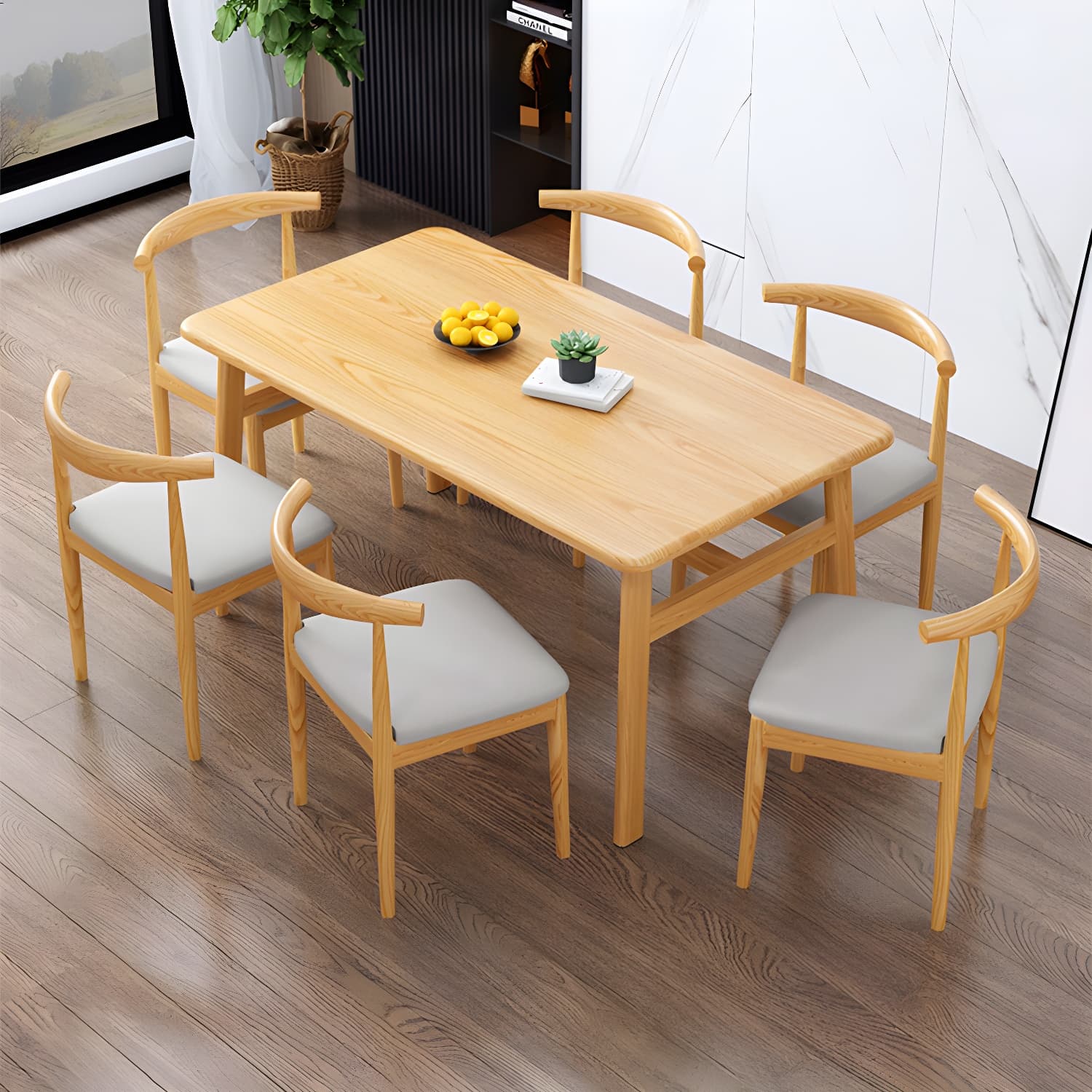 Modern Kitchen Wood Furniture of Standard Height Formal Dining Room Table Set thumbnail 6
