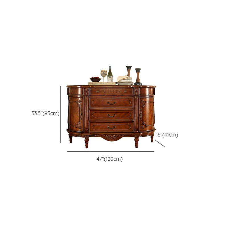 Traditional Wooden Sideboard with Storage Cabinets and Drawers thumbnail 18