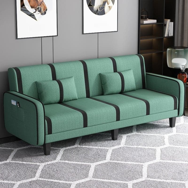 Trendy Solid Color Stain Resistant Standard Sofa/Loveseat in Dark Gray/Cerulean/Light Brown with Arm, Seats 3/2 People, and 2 Pillows thumbnail 8
