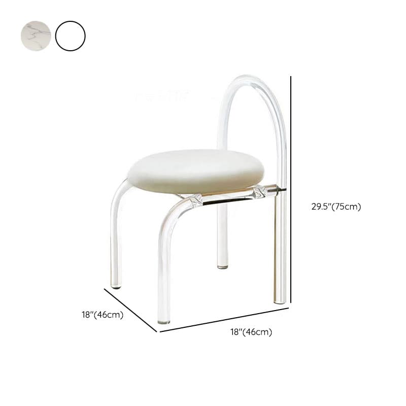 Dining Table Set with Rectangular White Slate Stone Top, Two-sided Pedestal Base, and Padded Chair with Back thumbnail 13