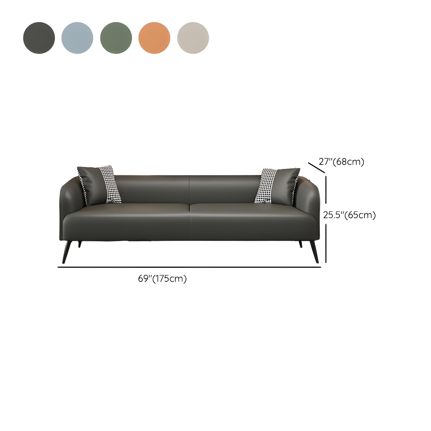 3-Seater Modern 69" L Standard Sofa with Tight Back for Living Room thumbnail 18