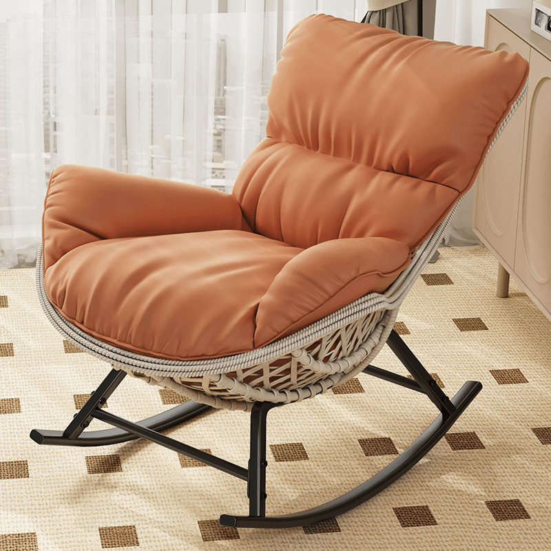 Trendy Upholstered Rocking Chair with Plush Cushioning thumbnail 8