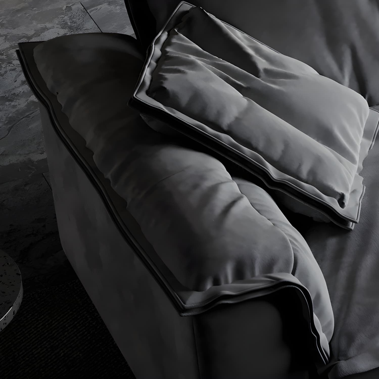 Stain-Resistant Dark Gray Contemporary Square Arm Solid Wood Sofa thumbnail 9