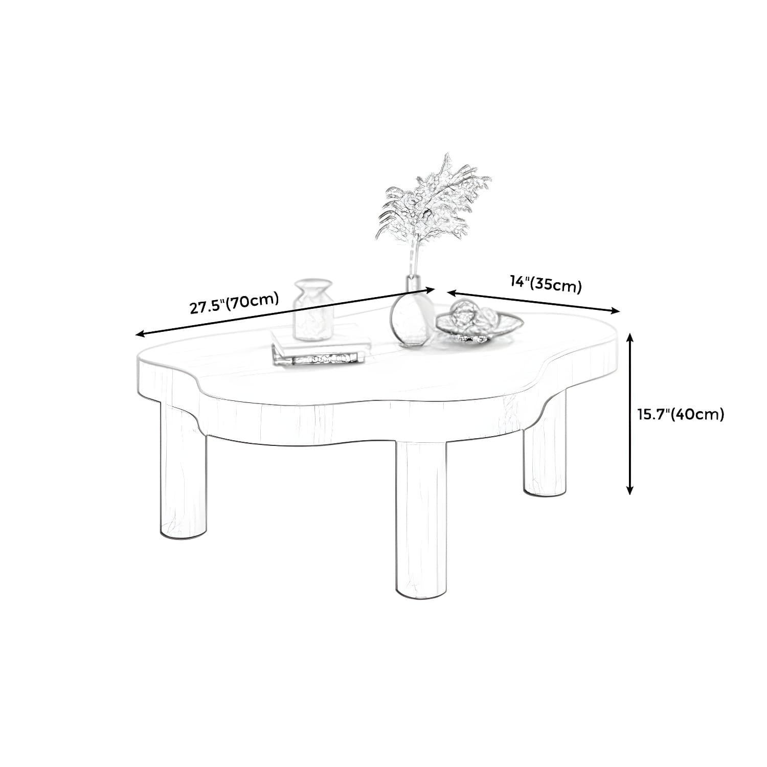 Contemporary 3 Legs Coffee Table Wood Cloud Shaped Cocktail Table thumbnail 14