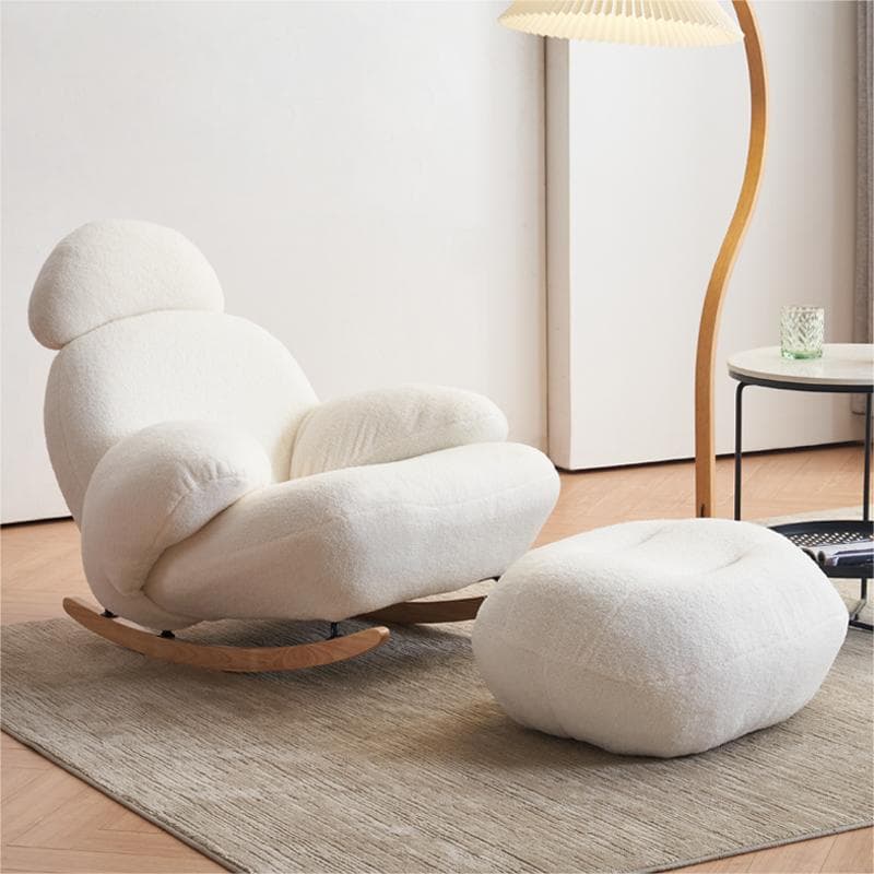 Rocking Chair Couch with Round Arm, Ottoman, Rear Back, Stationary - image 11