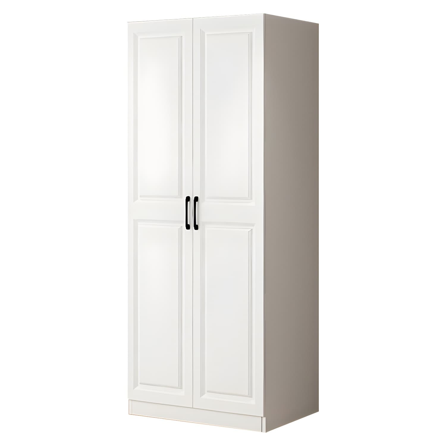 Wood White Modern Wardrobe Armoire with Drawers, Shelves, and Clothing Rod thumbnail 5