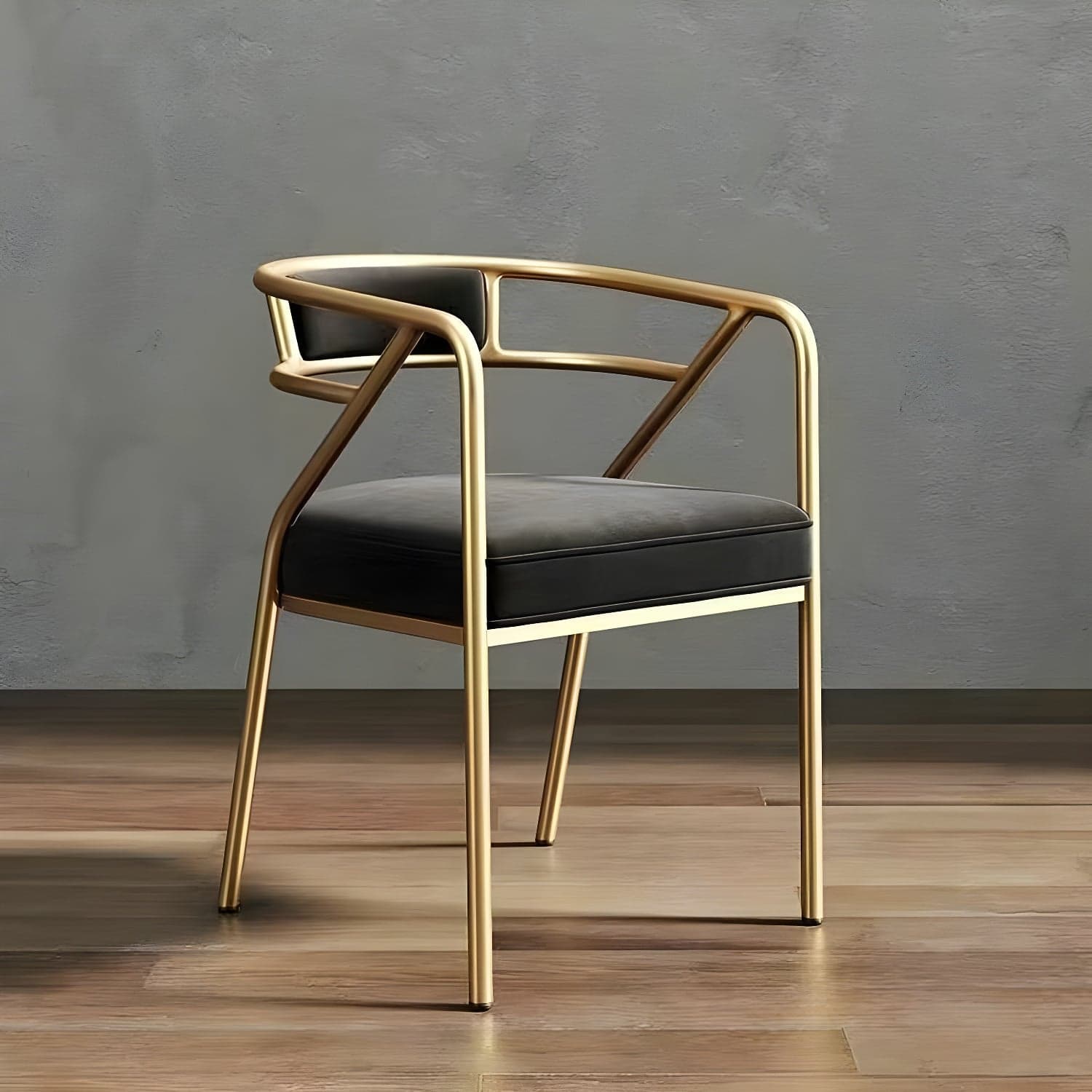 Glam Upholstered Arm Chair with Brass/Gold Legs for Kitchen & Dining thumbnail 8