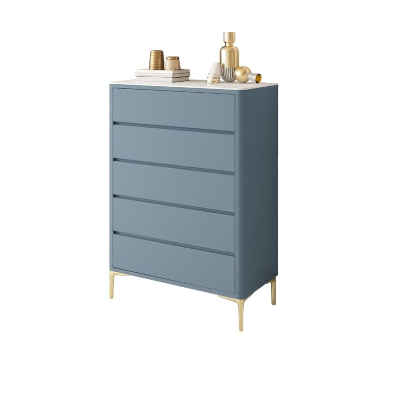 Glam Style Solid Wood Storage Chest with Stone Top and Soft-Close Drawers thumbnail 4