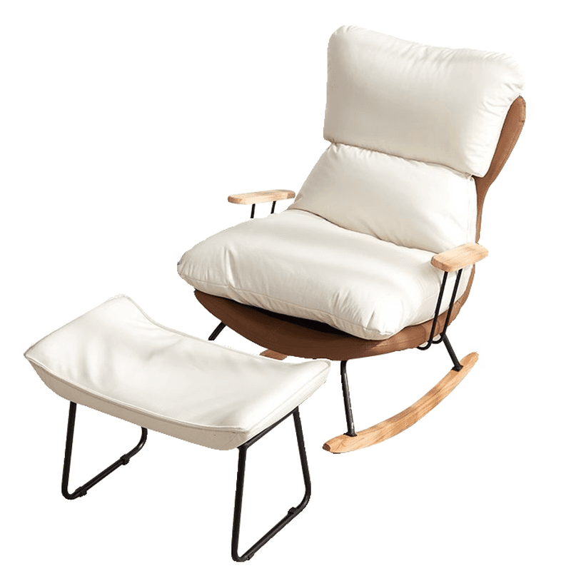 1 Piece Set/2 Piece Set Water Resistant Padded Living Room Rocking Chair in Chalk/Grey/Citrus Color with Upholstered Back and Track Arm in a Simple Style, Ottoman Included/Not Included thumbnail 17