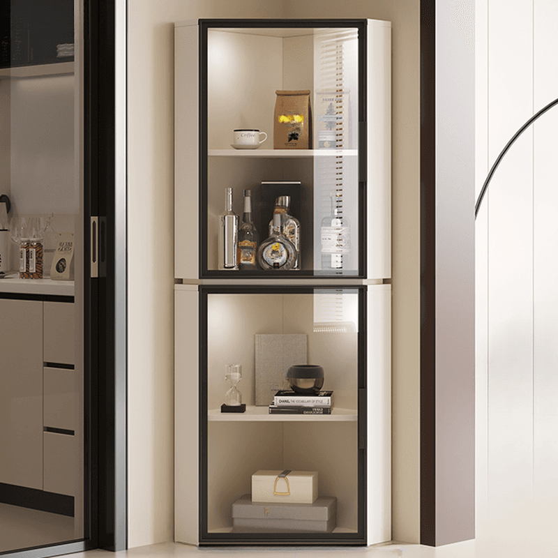 Nook Detached Accent Cabinet with Damp-proof and Scratch-immune Features, Glazed Door, Grip Bars, and Midnight Black/Chalk/Sepia Top thumbnail 8