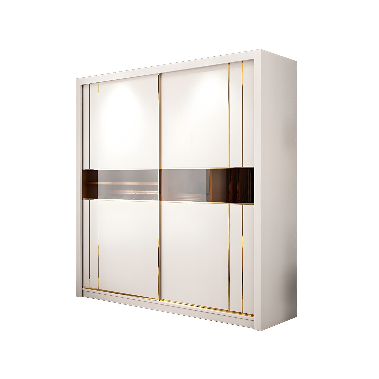 Modern Style Wardrobe Cabinet Glass Wardrobe Closet for Home thumbnail 5
