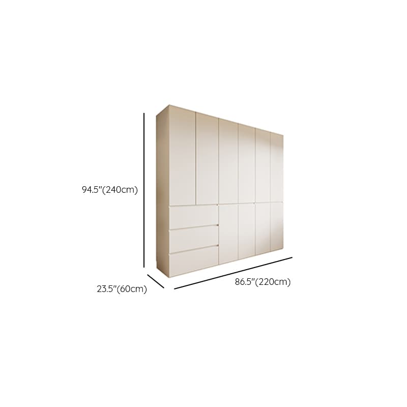 White Modish Wooden Independent Wardrobe Armoire with Soft Close Drawer, Soft Close Door, and Interior Shelves thumbnail 22