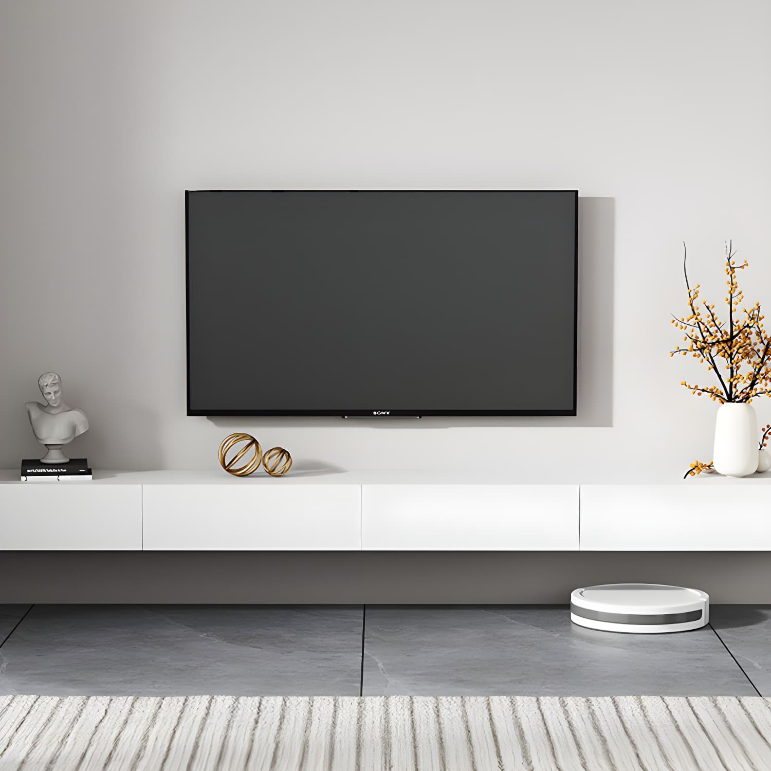 Floating Mount TV Stand Modern TV Stand Console with Drawers thumbnail 7