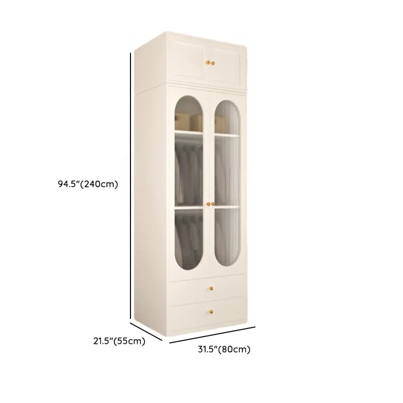 Chalk Casual Unattached Wardrobe with Adaptable Shelf, Soft Close Door, Hanging Rod, and Articulated Mechanism thumbnail 20