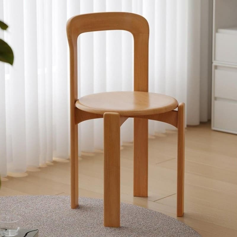 Solid Wood Armless Dining Chair with Open Back for Living Room thumbnail 8
