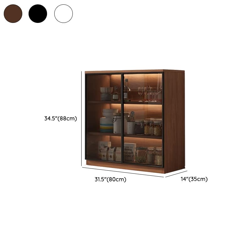 Trendy Sideboard with Cupboard, Narrow/Standard Size, Three Internal Shelves, Composite Wood Countertop, and Glass-panel Door thumbnail 10