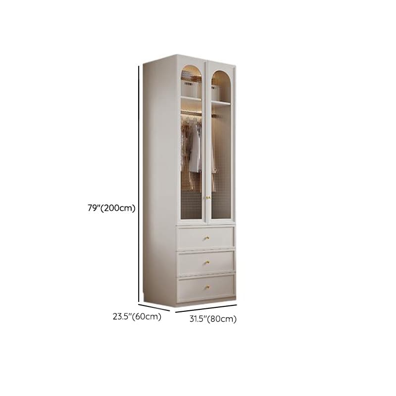 Minimalist Manufactured Wood Independent Almirah with 3-Drawer, Interior Shelves, and Clothing Rod thumbnail 24