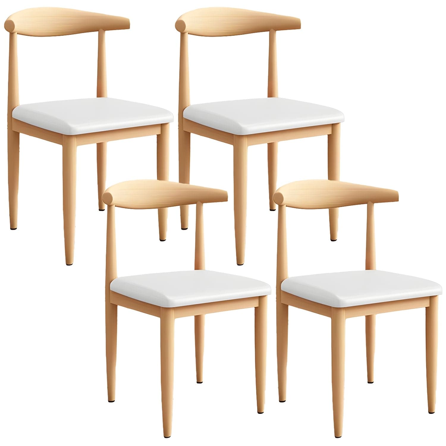 Modern Kitchen Dining Chairs Open Back Dining Chair with Metal Base thumbnail 14