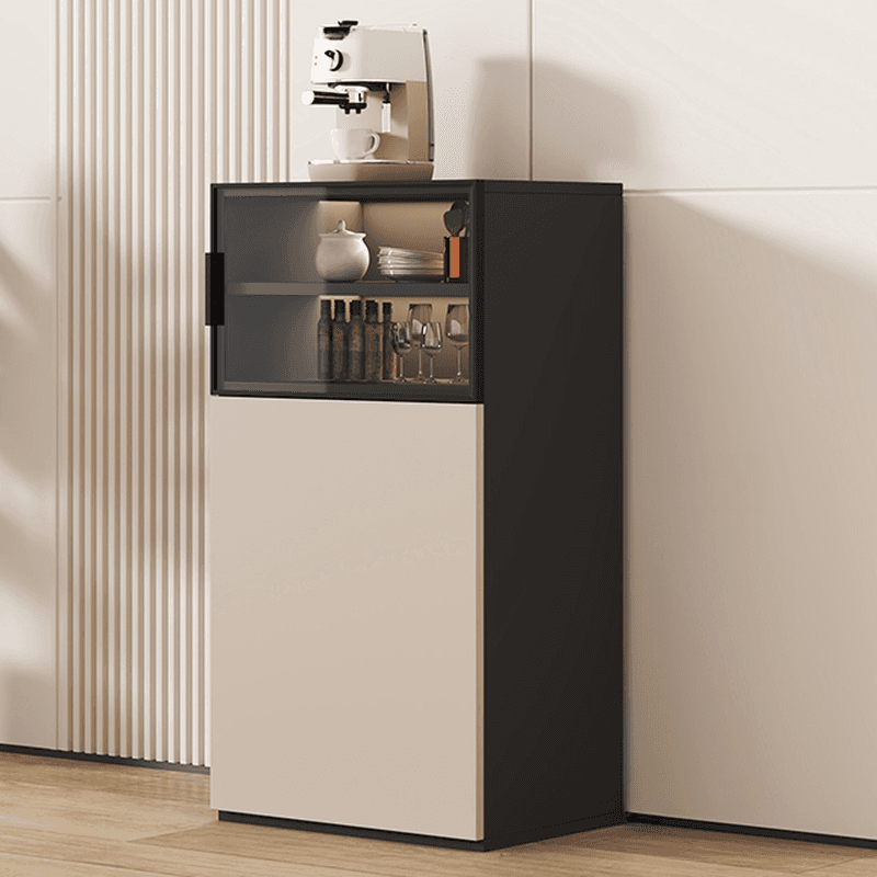 Modern Sideboard with Cupboard in Narrow/Standard/Wide Sizes, Larder Storage, Manufactured Wood Countertop, Glazed Door, and Alterable Shelf thumbnail 1