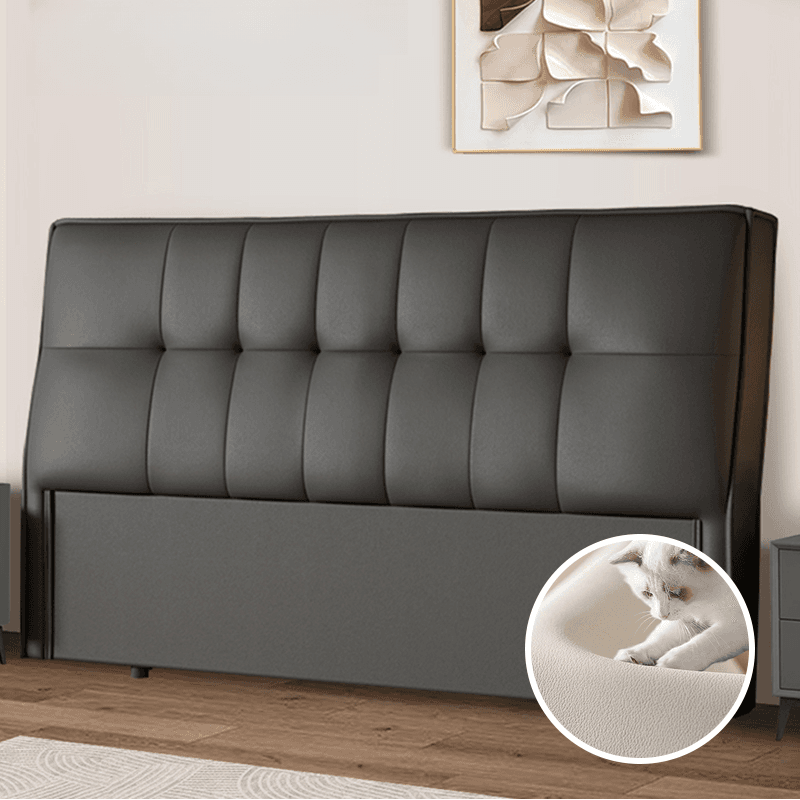 Simplistic Panel Headboard with No Distressing, Piled Tufted Rectangular Design for King/Twin XL/Queen Bed, Sponge Upholstery Fill, Standard Height thumbnail 1