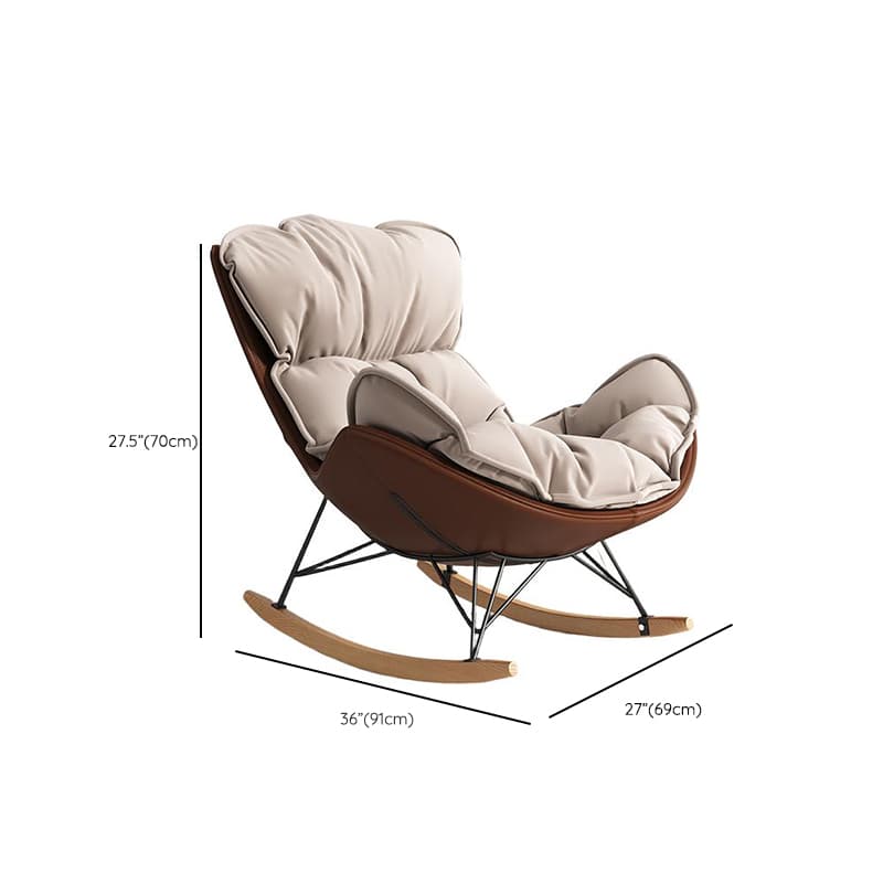 Stationary Rocking Chair with Flared Arm and Rear Support thumbnail 23